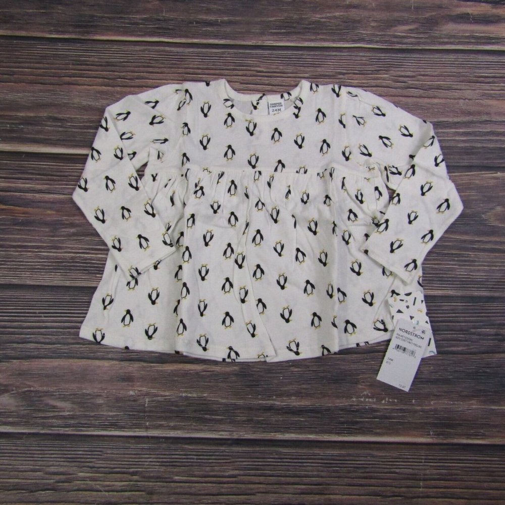 Harper Canyon NEW Baby‎ Toddler Girls Size 24M White Penguin Top Blouse